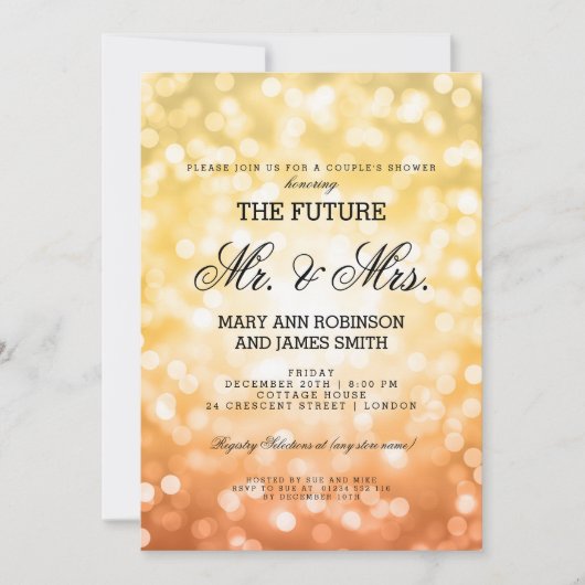 Invitation M. Mme Couples Shower Automne / Lumière de Bokeh d (Devant)