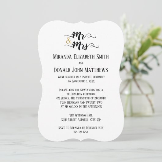 Invitation M. & Mme -Faire-part de mariage (Debout devant)