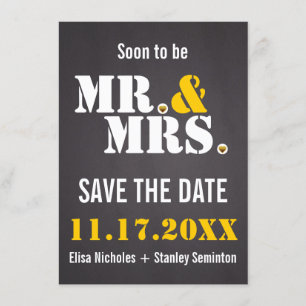 Invitation M. & Mme Mariage de typographie moderne Enregistre