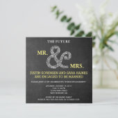 Invitation M. & Mme Rustic Chalkboard Fiançailles Rehearsal (Debout devant)