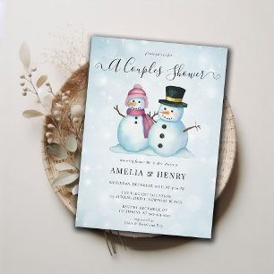 Invitation M. Mme Snowman Funny Winter Couples Fête des marié