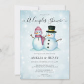 Invitation M. Mme Snowman Funny Winter Couples Fête des marié (Devant)