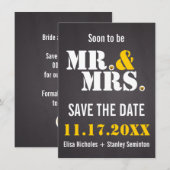 Invitation M. & Mme. typographie moderne mariage Date à réser (Devant / Derrière)