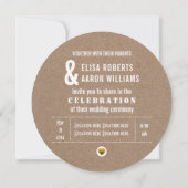 Invitation M. & Mme Typographie moderne mariage papier kraft (Dos)