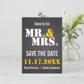 Invitation M. & Mme. typographie moderne mariage Save the Dat (Debout devant)