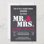 Invitation M. & Mme wedding shower de typographie moderne (Devant)
