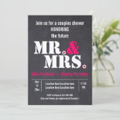 Invitation M. & Mme wedding shower de typographie moderne (Debout devant)