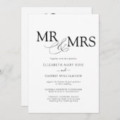 Invitation M. & MRS Mariage (Devant / Derrière)