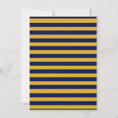 Invitation M. One-derful Navy et Gold Birthday Party (Dos)