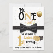 Invitation M. One-derful Noir et or premier anniversaire (Devant)