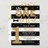 Invitation M. Onederful 1er Anniversaire Garçon (Devant / Derrière)