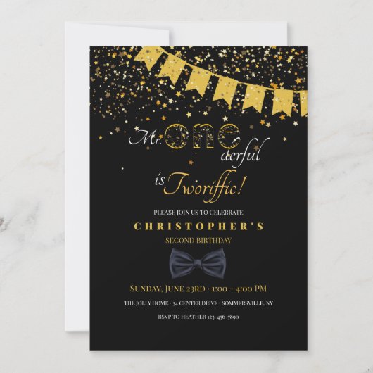 Invitation M. Onederful Birthday Party (Devant)