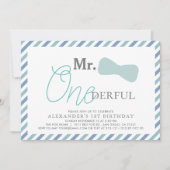 Invitation M. ONEderful Boy Blue 1er anniversaire (Devant)