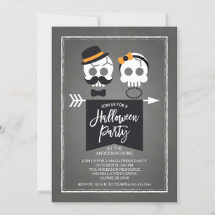 Invitation M. Parti Halloween de & Mme Skulls