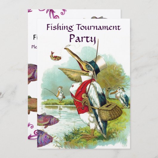 INVITATION M. PELICAN PÊCHE TOURNOI PARTI (Devant / Derrière)