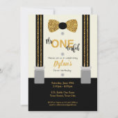 Invitation M. Une cravate d'arc noir et or (Devant)
