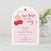 Invitation Ma Cherie Cherry Pink Coquette Baby shower fille (Debout devant)