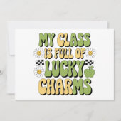 Invitation Ma classe est pleine de chance Patricks enseignant (Devant)