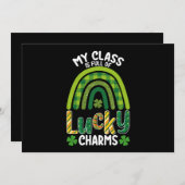 Invitation Ma Classe Est Pleine De Charmes Chanceux St Patric (Devant / Derrière)