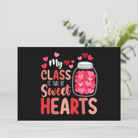 Invitation Ma classe est remplie de cœurs doux pour la Saint- (Debout devant)