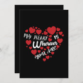 Invitation Ma cœur est où que vous soyez, Saint-Valentin (Devant / Derrière)