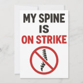 Invitation Ma colonne vertébrale est en grève - Drôle citatio (Devant)