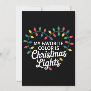 Invitation Ma couleur préférée est Lumières de Noël Cœur Xmas