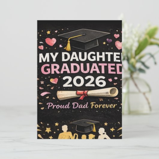 Invitation Ma fille est diplômée 2026 (Debout devant)