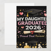 Invitation Ma fille est diplômée 2026 (Devant / Derrière)