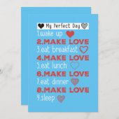 Invitation Ma Journée Parfaite faire l'amour, Funny Cool vale (Devant / Derrière)