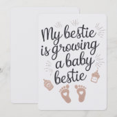 Invitation Ma meilleure amie porte un bébé, une future meille (Devant / Derrière)