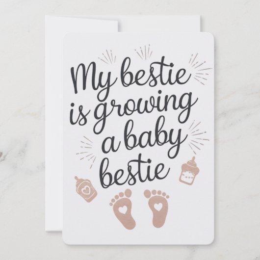 Invitation Ma meilleure amie porte un bébé, une future meille (Devant)