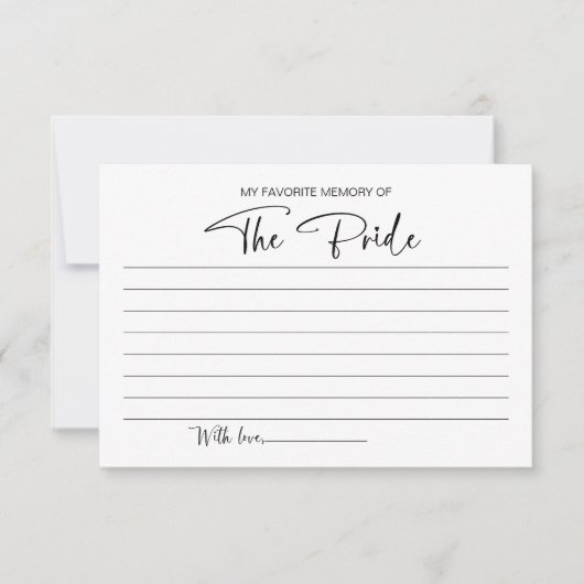 Invitation Ma mémoire préférée de la Fête des mariées de cart (Devant)