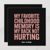 Invitation Ma mémoire préférée d'enfance, mon dos ne fait pas (Devant / Derrière)