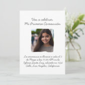 Invitation Ma Première Communion avec photo Croix et Fleurs (Debout devant)