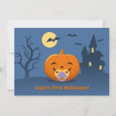 Invitation Ma première fête de citrouille à la sucette d'Hall (Devant)