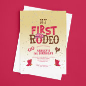Invitation Ma première fille Rodéo Jaune 1er Anniversaire