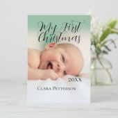 Invitation Ma première photo bébé de Noël ajouter nom année m (Debout devant)