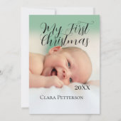 Invitation Ma première photo bébé de Noël ajouter nom année m (Dos)