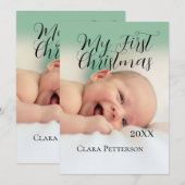 Invitation Ma première photo bébé de Noël ajouter nom année m (Devant / Derrière)
