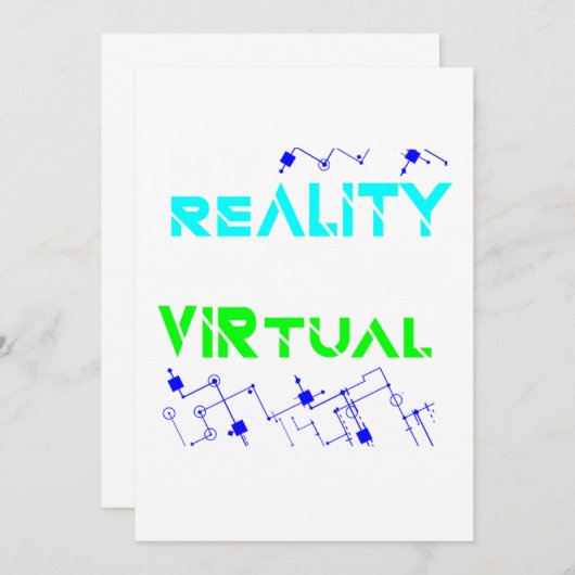 Invitation Ma Réalité Est Virtual Gamer Jeu VR Geek Gi Nerd (Devant / Derrière)