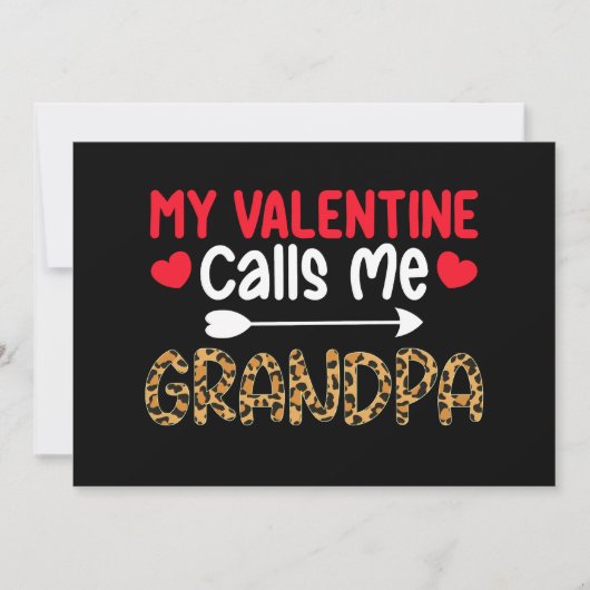 Invitation Ma Saint Valentin m'appelle grand-père Leopard Buf (Devant)