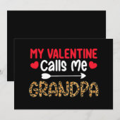 Invitation Ma Saint Valentin m'appelle grand-père Leopard Buf (Devant / Derrière)