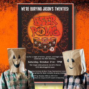 Invitation Ma soirée Halloween Beer Pong et déguisement pour
