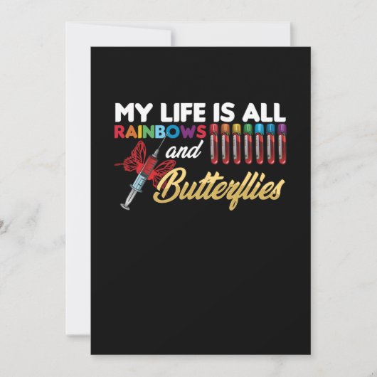 Invitation Ma Vie Porte Sur La Phlébotomie Du Papillon Arc-En (Devant)