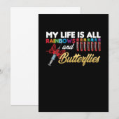 Invitation Ma Vie Porte Sur La Phlébotomie Du Papillon Arc-En (Devant / Derrière)