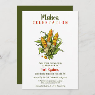 Invitation Mabon Automne Equinox Récolte Corn Bouquet