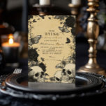 Invitation Macabre Gothique Crâne et Moth Halloween Soirée<br><div class="desc">Entrez dans l'élégance étrange de la saison avec ce design gothique vintage d'Halloween. Doté de crânes, de papillons de nuit et de fleurs sombres sur un arrière - plan de parchemin âgé, ce morceau d'une élégance obstinée donne le ton parfait pour un rassemblement macabre. Idéal pour tous ceux qui aiment...</div>