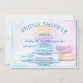 Invitation Macaron à Fête des mariées colorée (Devant)