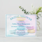 Invitation Macaron à Fête des mariées colorée (Debout devant)